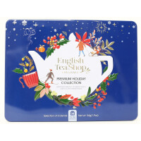 Set de ceai Premium Holiday Collection în cutie decorativă albastră BIO - 36 de pliculețe