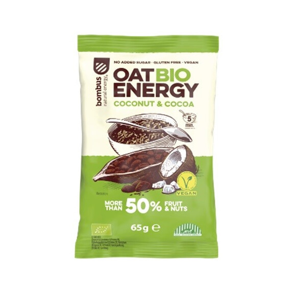 Fulgii de ovăz fără gluten cu nucă de cocos și cacao BIO 65 g