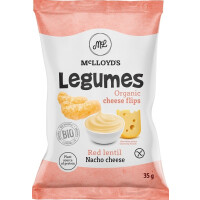 Chipsuri de brânză cu linte roșie, fără gluten BIO 35 g