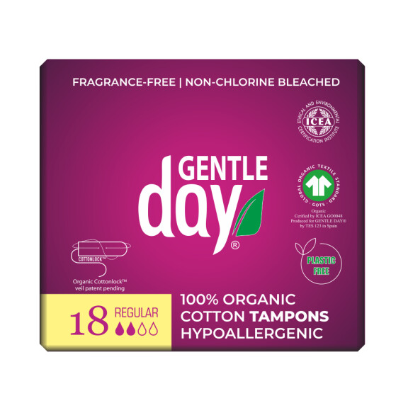 Tampoane din bumbac organic 100% - Regular 18 buc.