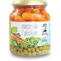 Morcovi în marinadă cu mazăre în borcan BIO 340 g (220 g)
