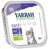 Hrană pentru pisici, pateu de pui și curcan cu aloe vera BIO 100 g - Yarrah