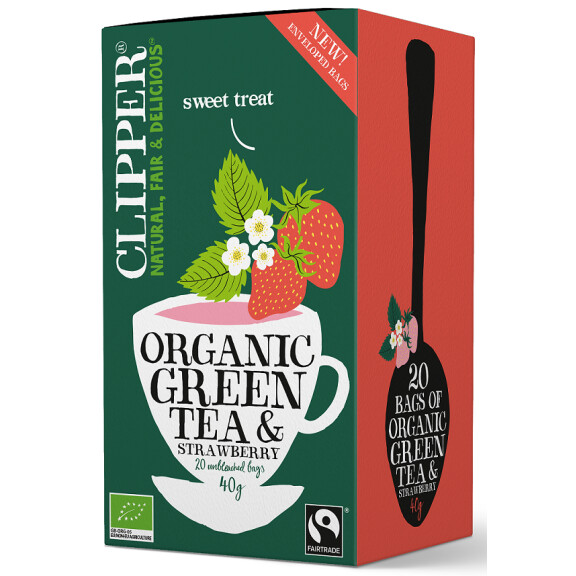 Ceai verde echitabil cu căpșuni BIO (20 x 2 g) 40 g
