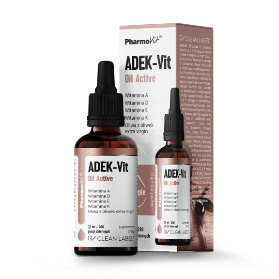 Picături de vitamine ADEK (800 Mcg + 100 Mcg + 12 Mg + 75 Mcg) fără gluten 30 ml