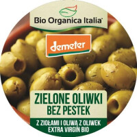 Măsline verzi fără semințe cu ierburi și ulei de măsline extra virgin Demeter BIO 125 g - Bio Organica Italia