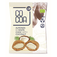 Migdale glazurate cu nucă de cocos alb Bio 70 g - Cacao