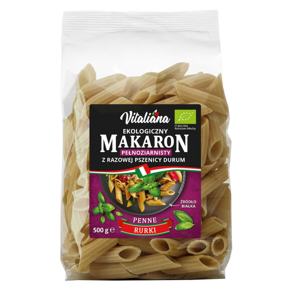 Paste Penne (grâu dur integral) BIO 500 g - Vitaliana