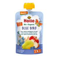 Mousse în tub de pere - mere - afine - ovăz fără adaos de zaharuri de la 6 luni Demeter BIO 100 g - Holle