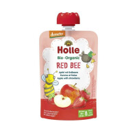 Mousse de albine roșii în tub (măr - căpșuni) fără adaos de zaharuri de la 8 luni Demeter BIO 100 g - Holle