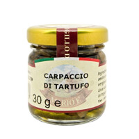 Trufe tăiate în fâșii în ulei de măsline extravirgin 30 g - Vietăți (carpaccio di tartufo)