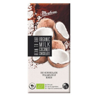 Ciocolată cu lapte cu fulgi de nucă de cocos bio 100 g
