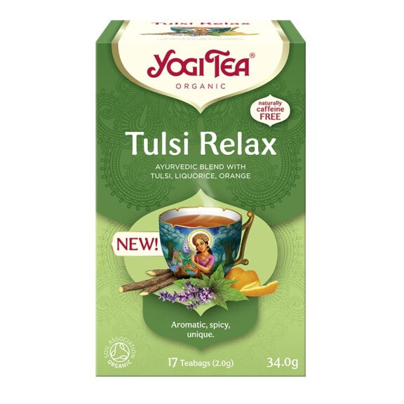 Ceai ayurvedic tulsi relaxant BIO (17 x 2 g) 34 g - Yogi Tea
