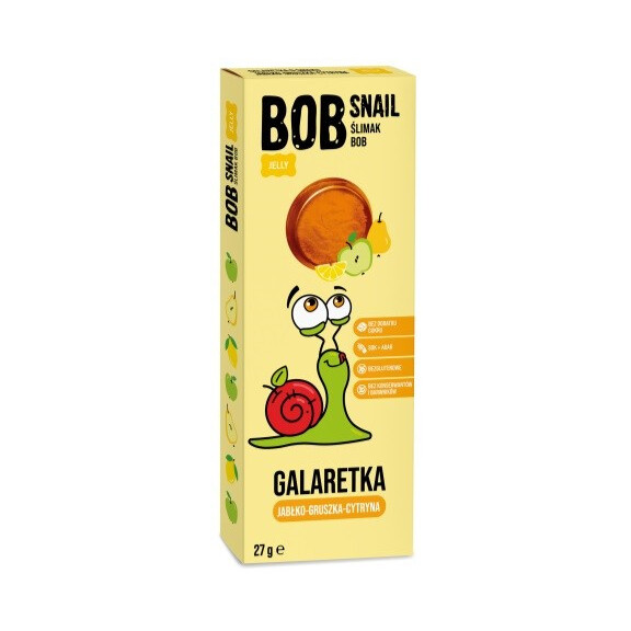 Gustare "Apple-Pear-Citrus-Citrus" fără adaos de zahăr Bob Snail, 27 g