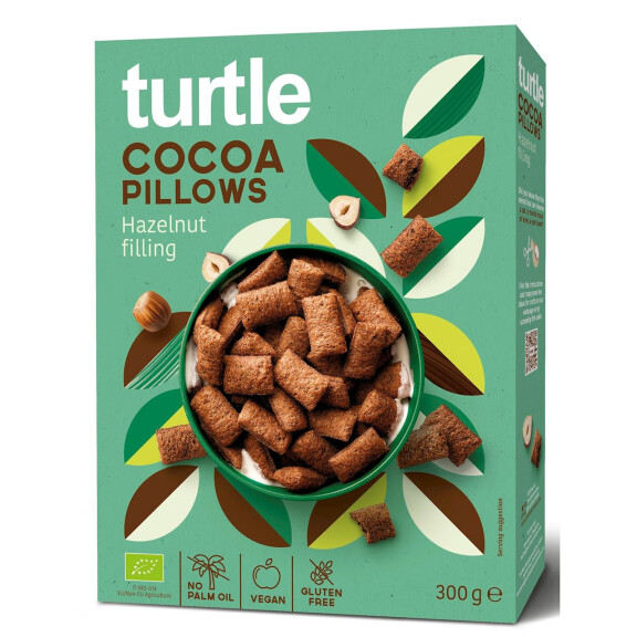 Perne de orez cu umplutură de nuci și cacao fără gluten bio 300 g - broască țestoasă
