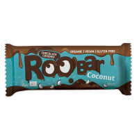 Baton de nucă de cocos cu acoperire de ciocolată neagră fără gluten BIO 30 g - Roobar