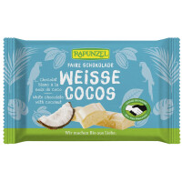 Ciocolată albă cu fulgi de nucă de cocos BIO 100 g