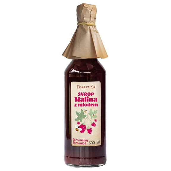 Sirop de zmeură cu miere 500 ml - Prosto ze wsi (Direct din sat)