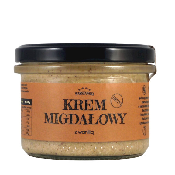 Crema de migdale cu vanilie KETO fără zahăr adăugat fără gluten 190 g - Bar Warszawski