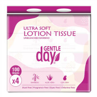Șervețele de bambus cu aloe vera și glicerină (4 x 100 buc.) 400 buc. - Gentle Day