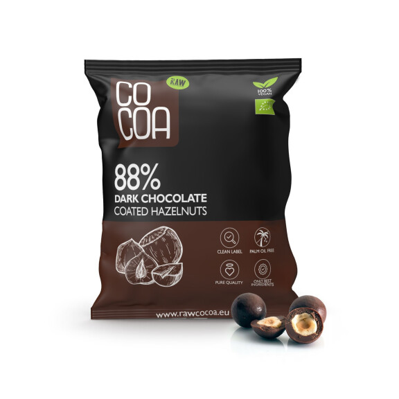 Alune în ciocolată neagră 88% bio 70 g - COCOA