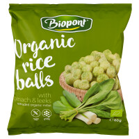 Chipsuri de orez fără gluten cu spanac și praz BIO 60 g