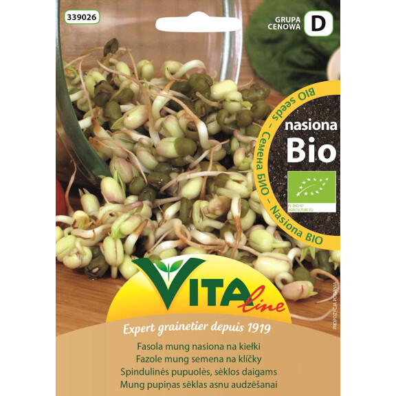 Semințe de fasole Mung pentru germeni BIO 30 g - Vita Line