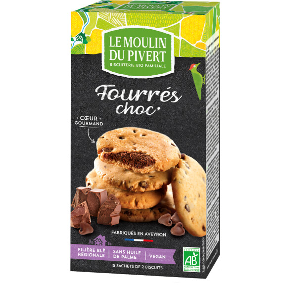Biscuiți de ciocolată bio 150 g - Le Moulin du Pivert