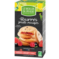 Biscuiți cu umplutură de fructe roșii bio 175 g - Le Moulin du Pivert