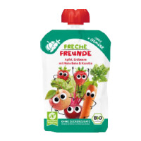 Mousse fără gluten de mere - căpșuni - sfeclă de la 6 luni BIO 100 g - Freche Freunde