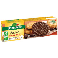 Biscuiți acoperiți cu ciocolată neagră BIO 120 g - Bonneterre