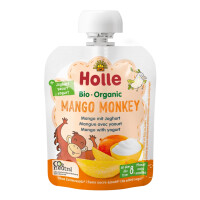 Monkey mango mousse în tub (iaurt de mango) fără zaharuri adăugate de la 8 luni bio 85 g - Holle