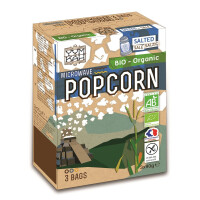 Popcorn bio cu sare fără gluten pentru microunde (3 x 90g) 270g - Natais