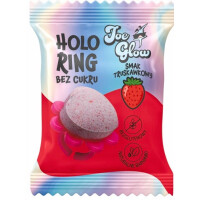 Acadea "inel" HOLOPOPS fără zahăr cu aromă de căpșuni 6g (VÂNZARE PENTRU PACHETE COLECTIVE)
