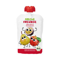 Mousse fără gluten de mere - pere - fructul pasiunii de la 6 luni BIO 100 g - Freche Freunde