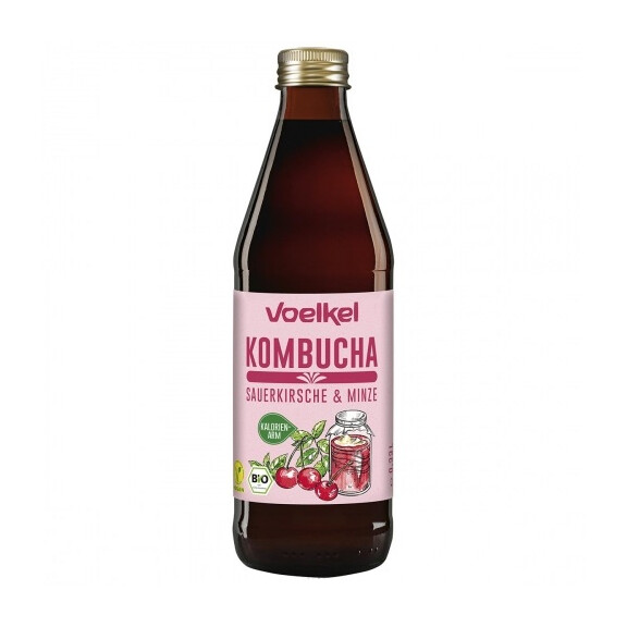 Kombucha cireșe-mint BIO 330 ml