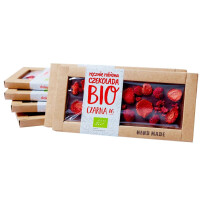 Ciocolată de desert cu căpșuni și zmeură BIO 53 g