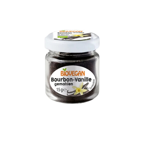Vanilie bourbon măcinată bio (în borcan de sticlă) 15 g - Biovegan