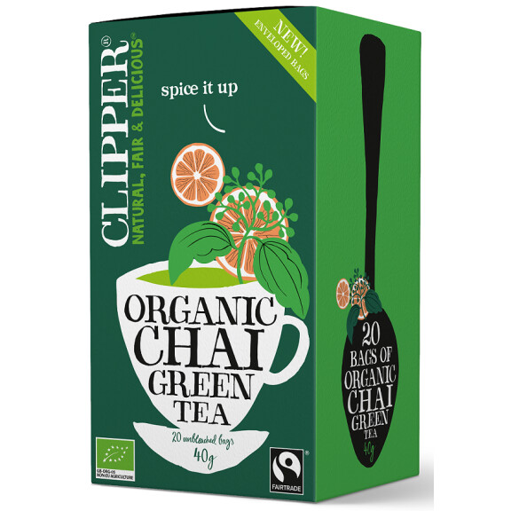 Comerț echitabil ceai verde chai cu scorțișoară și cardamom BIO (20 x 2 g) 40 g