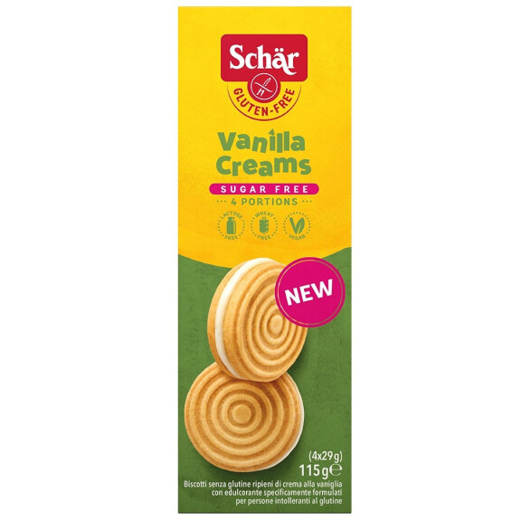 Creme de vanilie - Fursecuri cu cremă de vanilie fără zahăr și fără gluten 115 g - Schar