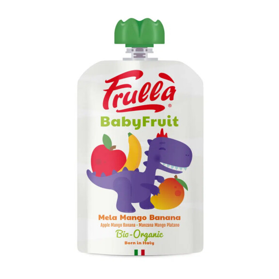 Piure de fructe mere - mango - banane fără zaharuri adăugate fără gluten de la 6 luni bio 100 g - Frulla (Natura Nuova)