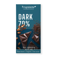 70 % ciocolată amară fără gluten, fără zahăr adăugat bio 60 g - BENJAMISSIMO