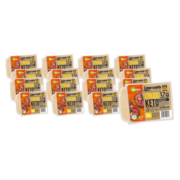 PACHET 16 x Pâine feliată fără gluten cu carbohidrați reduși keto 190 g - Balviten