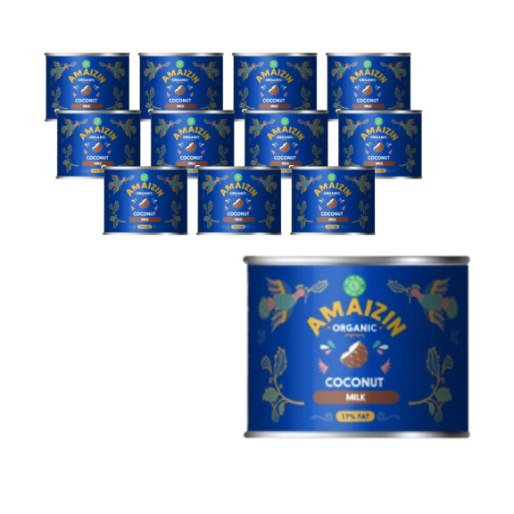PACHET 12 x Lapte de nucă de cocos - băutură din nucă de cocos fără gumă de guar (17% grăsime) bio 200 ml - Amaizin