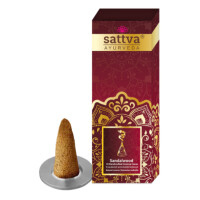 Bețișoare de tămâie indiene cu con de lemn de santal (10 buc.) 20 g - Sattva (Ayurveda)