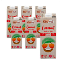 Set de 6 x băutură de nucă de cocos clasică fără zahăr bio 1 l