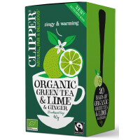 Ceai verde din comerț echitabil cu lămâie și ghimbir BIO (20 x 2 g) 40 g