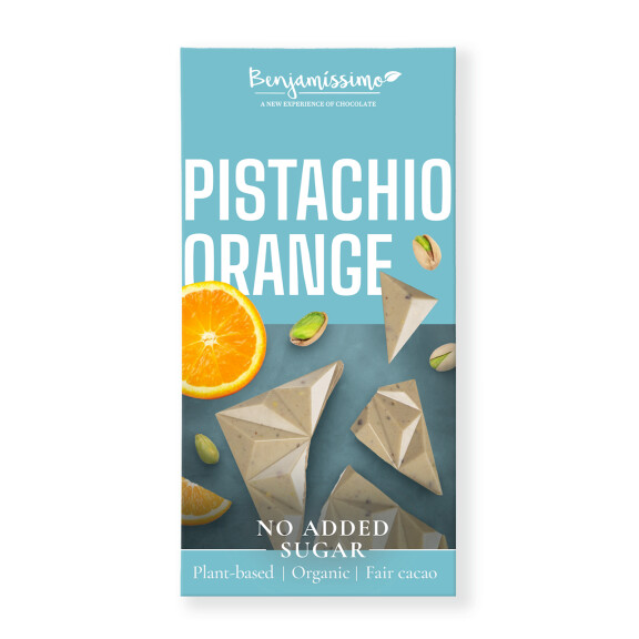 Cacao fistic-portocale fără gluten fără gluten bară de cacao 60 g - BENJAMISSIMO