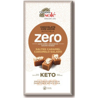 Ciocolată cu lapte fără zahăr adăugat caramel sărat cu stevia KETO 100 g