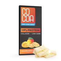 Mango proteine ciocolată albă cu colagen fără zaharuri adăugate 65 g - COCOA