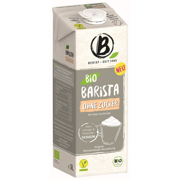 Barista băutură de ovăz fără zahăr bio 1 l - BERIEF